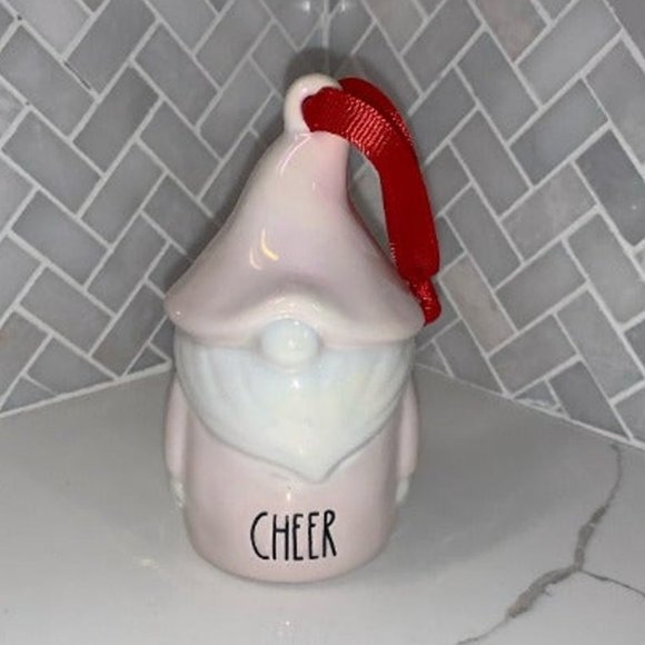 Rae Dunn iridescent CHEER Gnome birdhouse Ornament merry christmas iridescent - Picture 1 of 1